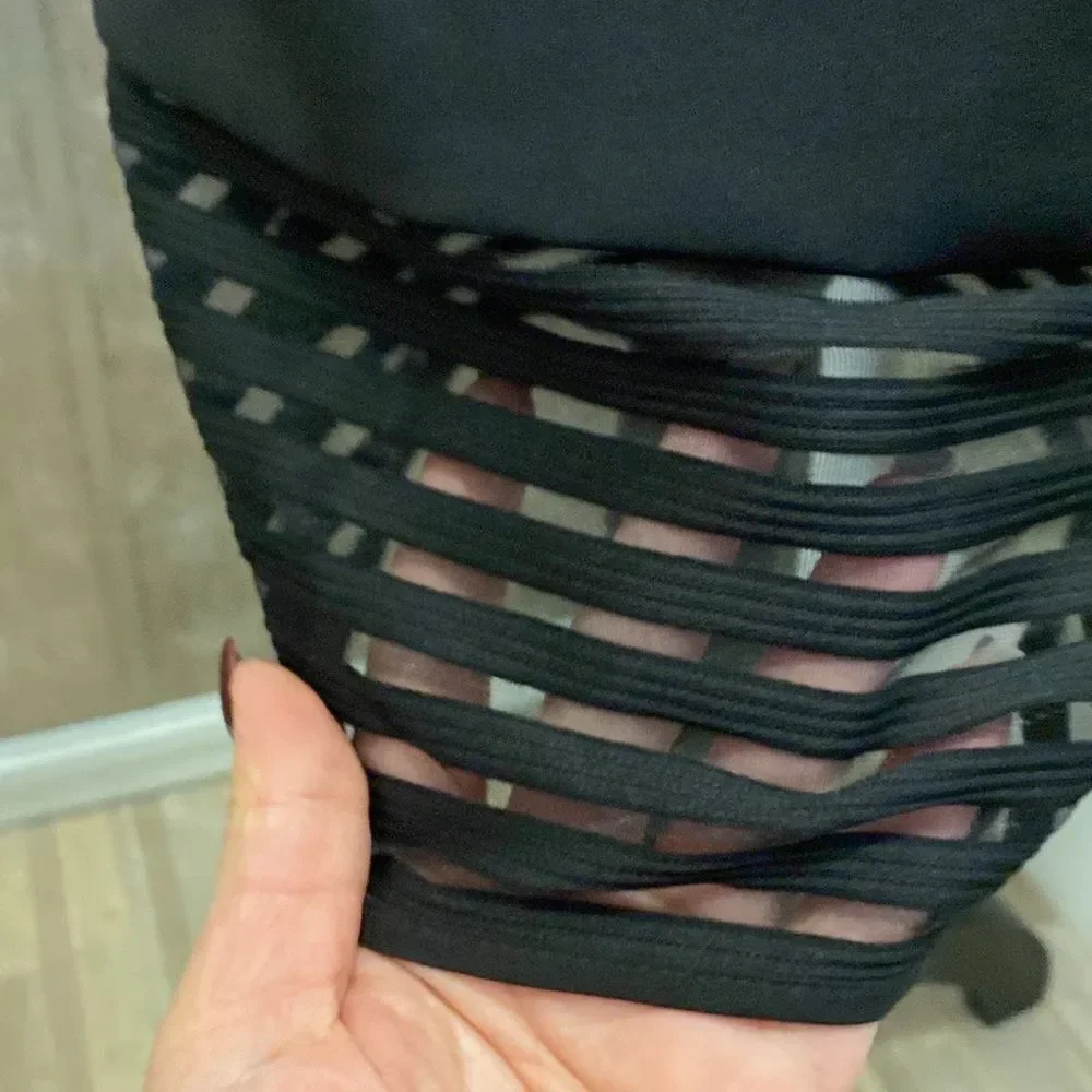 Ted Baker Black Sheath Midi Dress Mock Neck Sleeveless, S - Picture 5 of 12